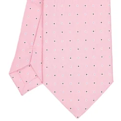 CRAVATTA SARTORIALE EXTRA LONG IN SETA ROSA Microfantasia fiore