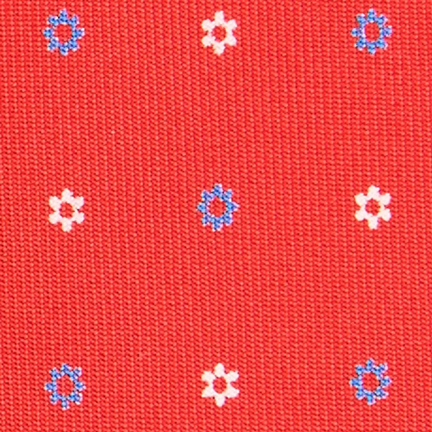 CRAVATTA SARTORIALE EXTRA LONG IN SETA ROSSA Microfantasia fiore