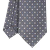 CRAVATTA SARTORIALE EXTRA LONG IN SETA GRIGIO SCURO Microfantasia fiore