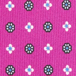 CRAVATTA SARTORIALE EXTRA LONG IN SETA FUCSIA Microfantasia fiore