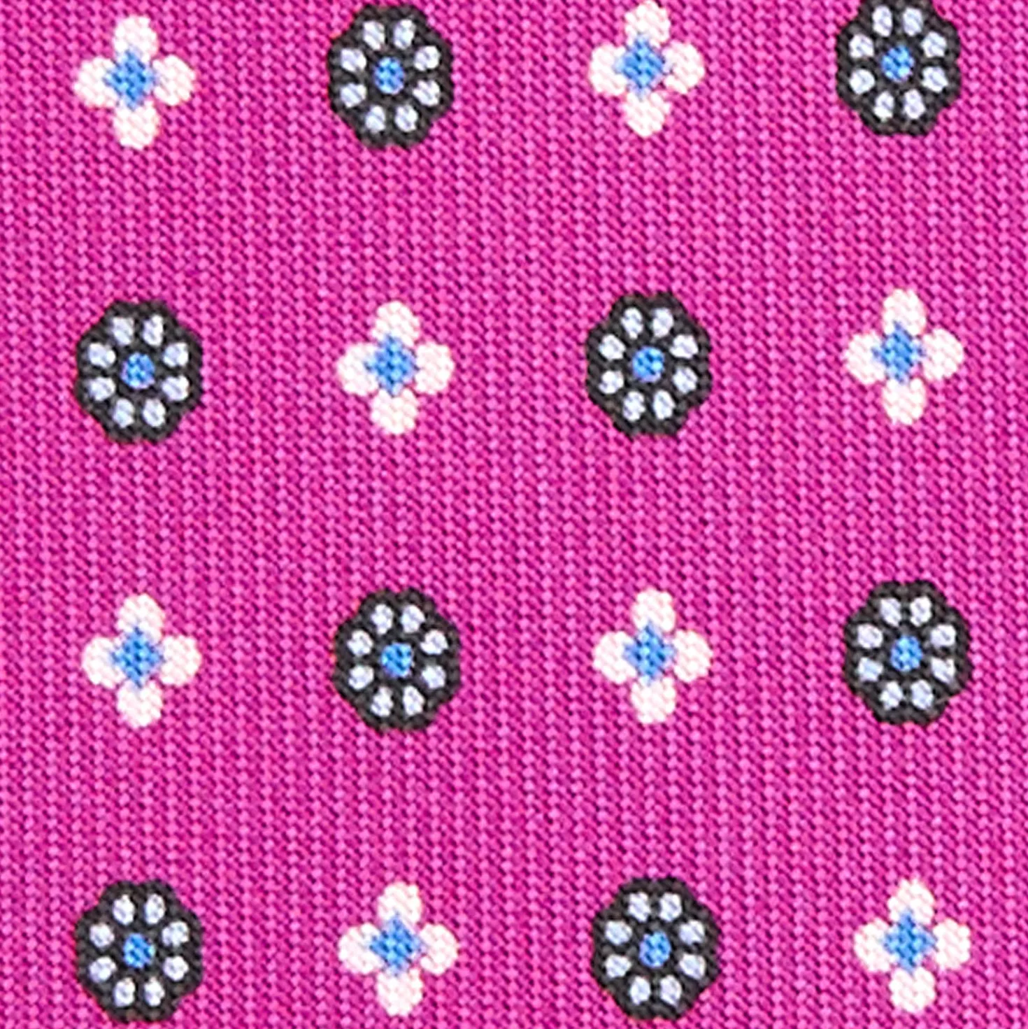 CRAVATTA SARTORIALE EXTRA LONG IN SETA FUCSIA Microfantasia fiore