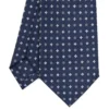 CRAVATTA SARTORIALE EXTRA LONG IN SETA BLU SCURO Microfantasia fiore