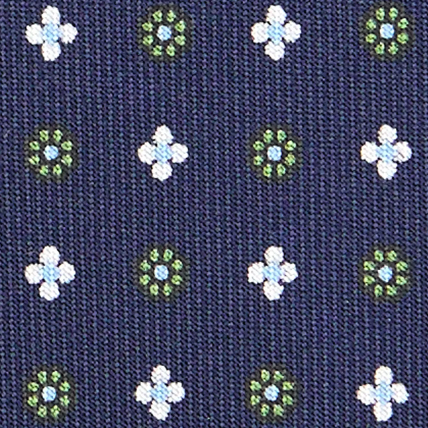 CRAVATTA SARTORIALE EXTRA LONG IN SETA BLU SCURO Microfantasia fiore