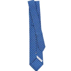 CRAVATTA SARTORIALE EXTRA LONG IN SETA BLUMicrofantasia fiore