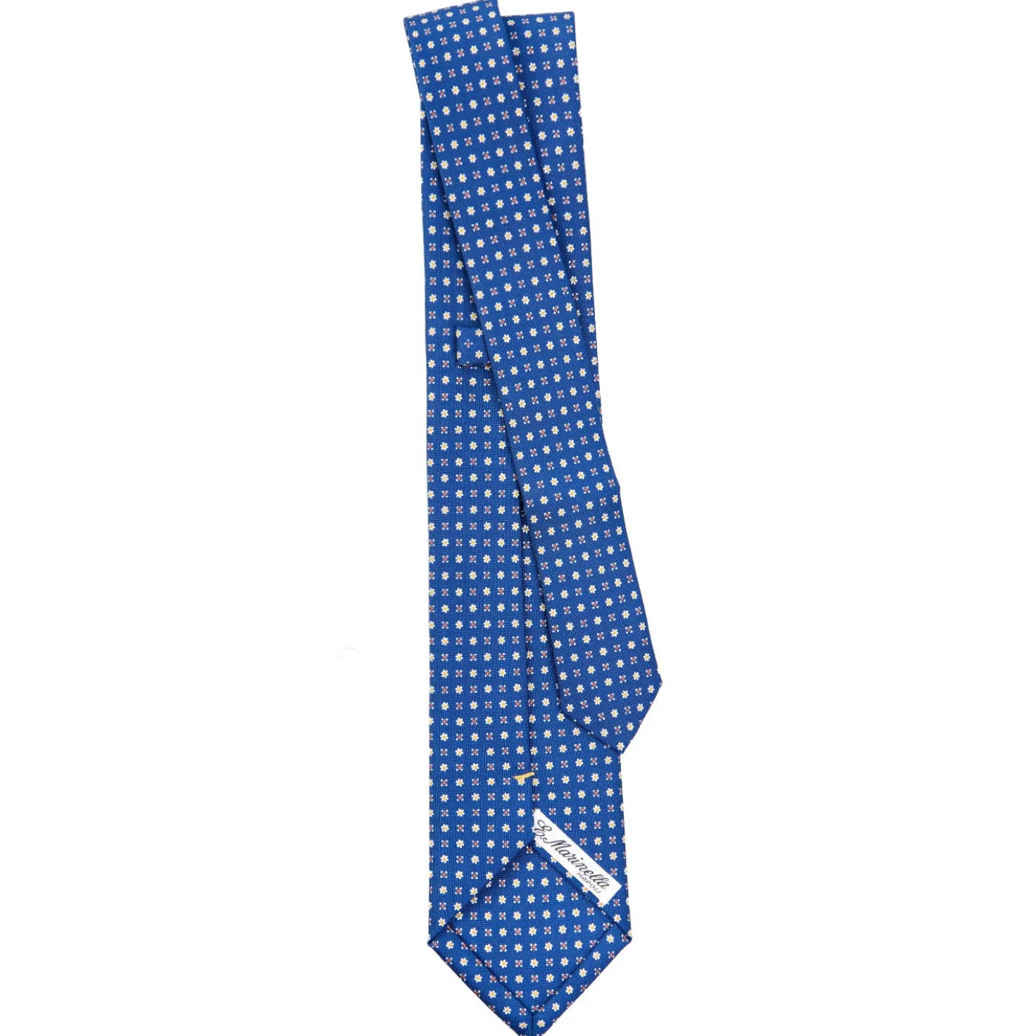 CRAVATTA SARTORIALE EXTRA LONG IN SETA BLUMicrofantasia fiore