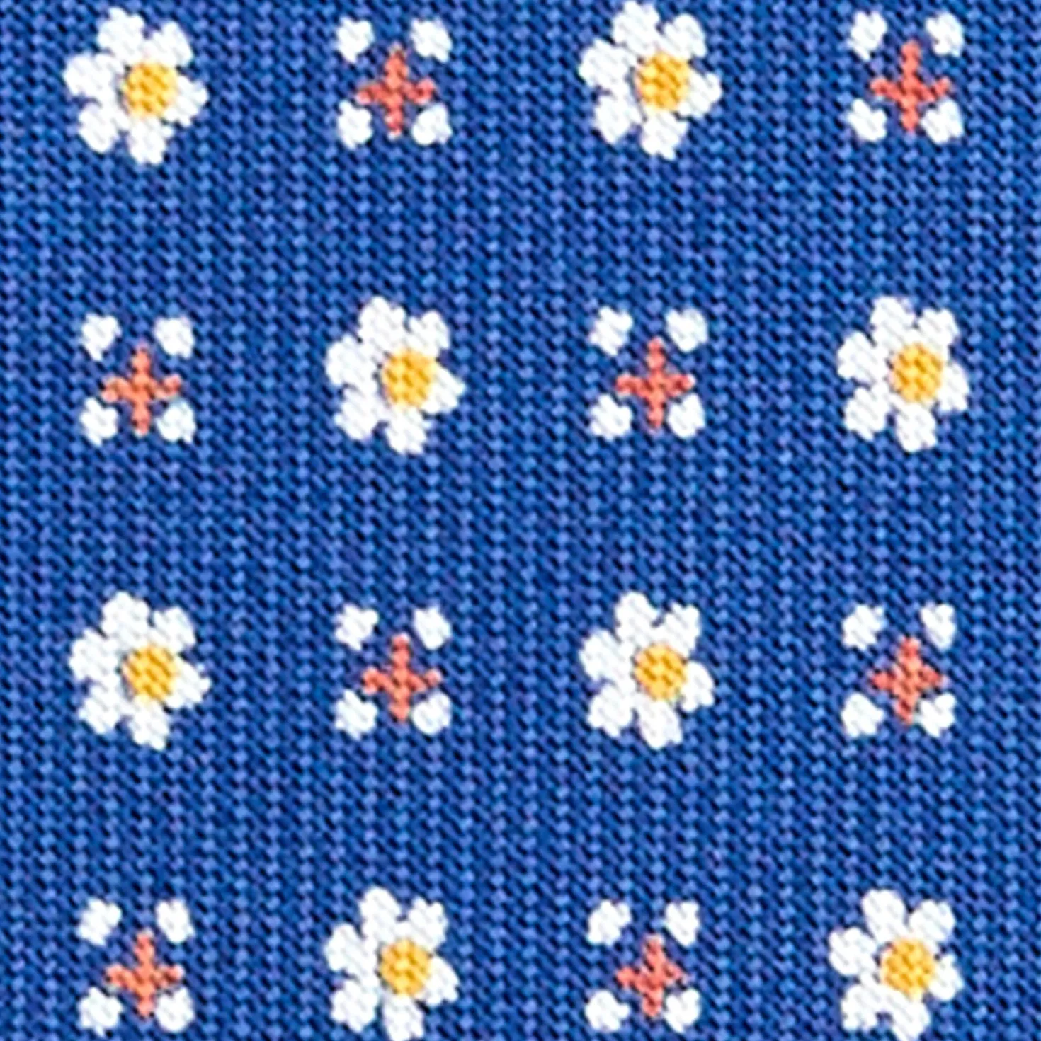 CRAVATTA SARTORIALE EXTRA LONG IN SETA BLUMicrofantasia fiore