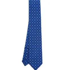 CRAVATTA SARTORIALE EXTRA LONG IN SETA BLUMicrofantasia fiore