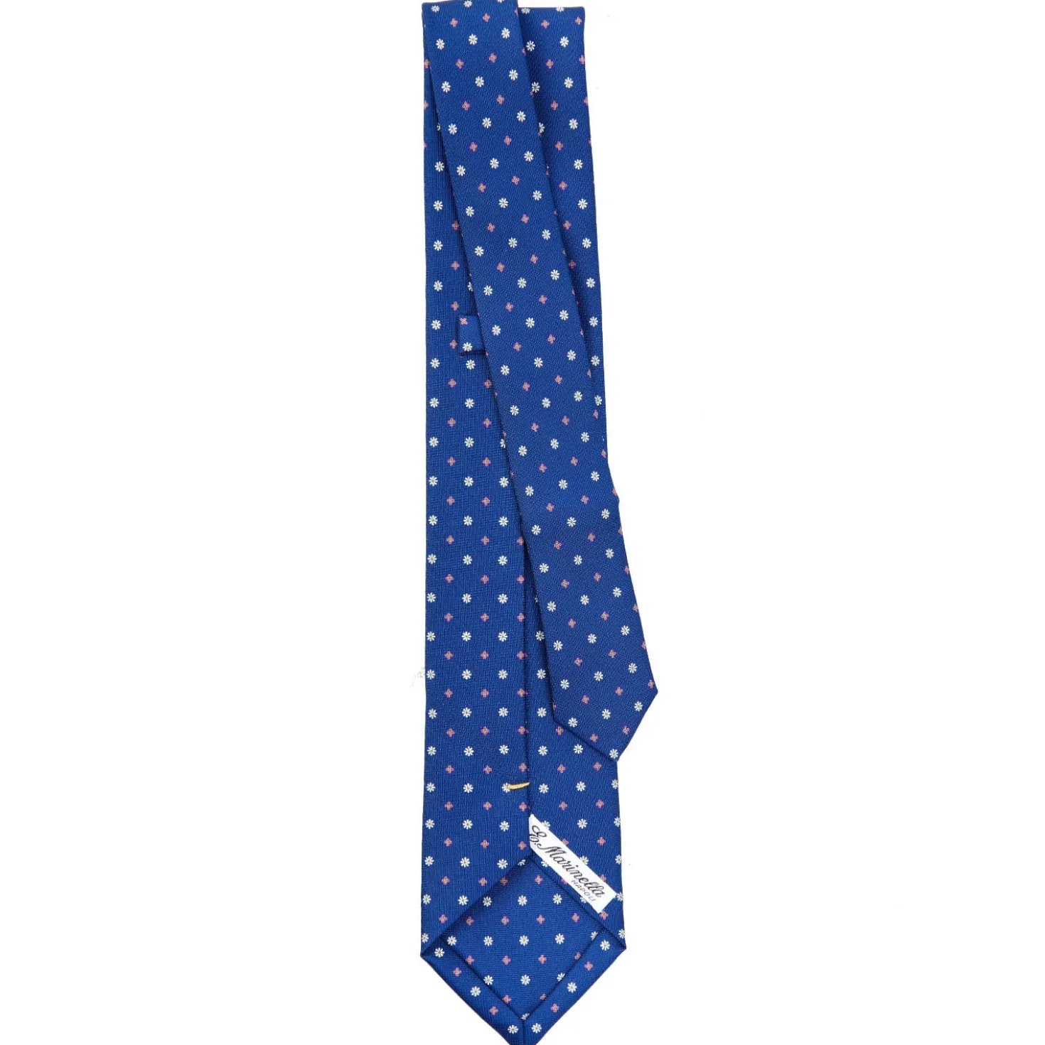 CRAVATTA SARTORIALE EXTRA LONG IN SETA BLUMicrofantasia fiore