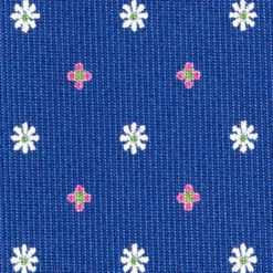 CRAVATTA SARTORIALE EXTRA LONG IN SETA BLUMicrofantasia fiore