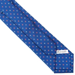 CRAVATTA SARTORIALE EXTRA LONG IN SETA BLUMicrofantasia fiore