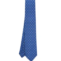 CRAVATTA SARTORIALE EXTRA LONG IN SETA BLUMicrofantasia fiore