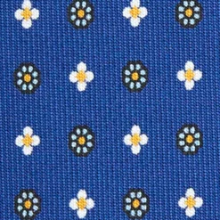 CRAVATTA SARTORIALE EXTRA LONG IN SETA BLUMicrofantasia fiore