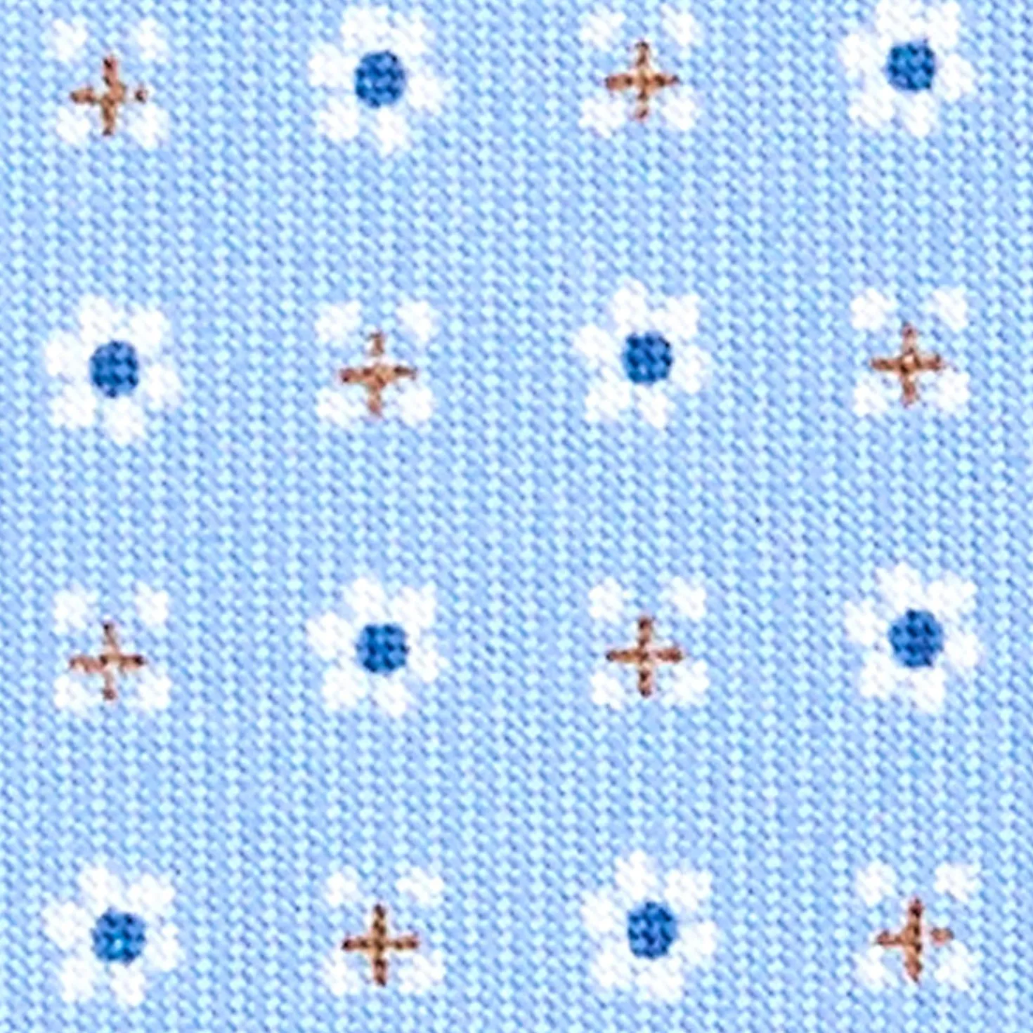 CRAVATTA SARTORIALE EXTRA LONG IN SETA AZZURRA Microfantasia fiore