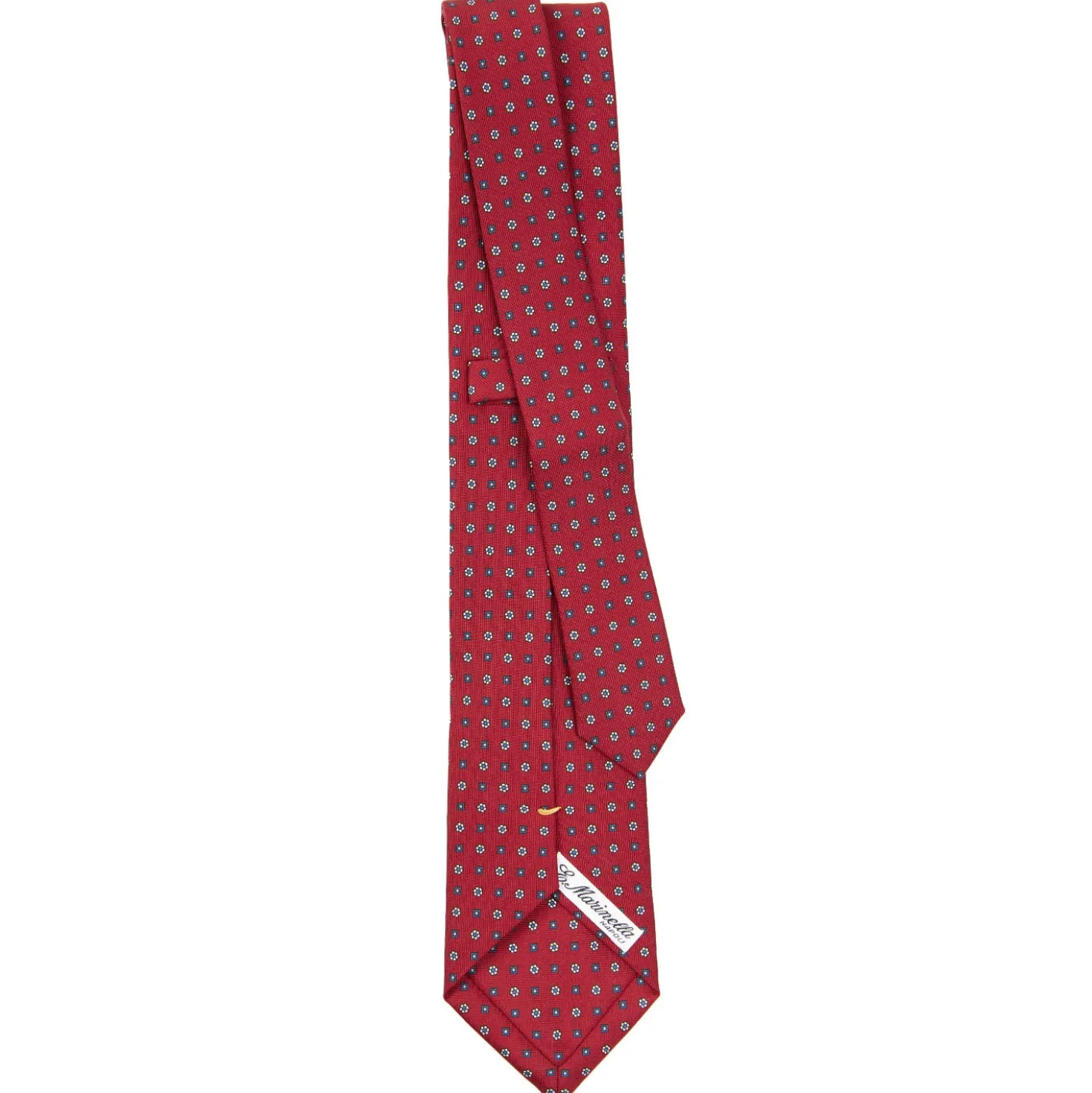 CRAVATTA SARTORIALE EXTRA LONG IN SETA BORDEAUX Microfantasia fiore