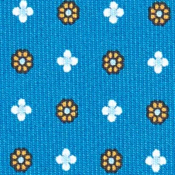CRAVATTA SARTORIALE EXTRA LONG IN SETA BLU MEDIO Microfantasia fiore