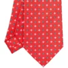 CRAVATTA SARTORIALE EXTRA LONG IN SETA ROSSA Microfantasia fiore