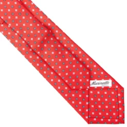 CRAVATTA SARTORIALE EXTRA LONG IN SETA ROSSA Microfantasia fiore