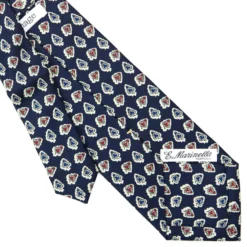 CRAVATTA SARTORIALE EXTRA LONG IN SETA BLU SCURO Collezione heritage