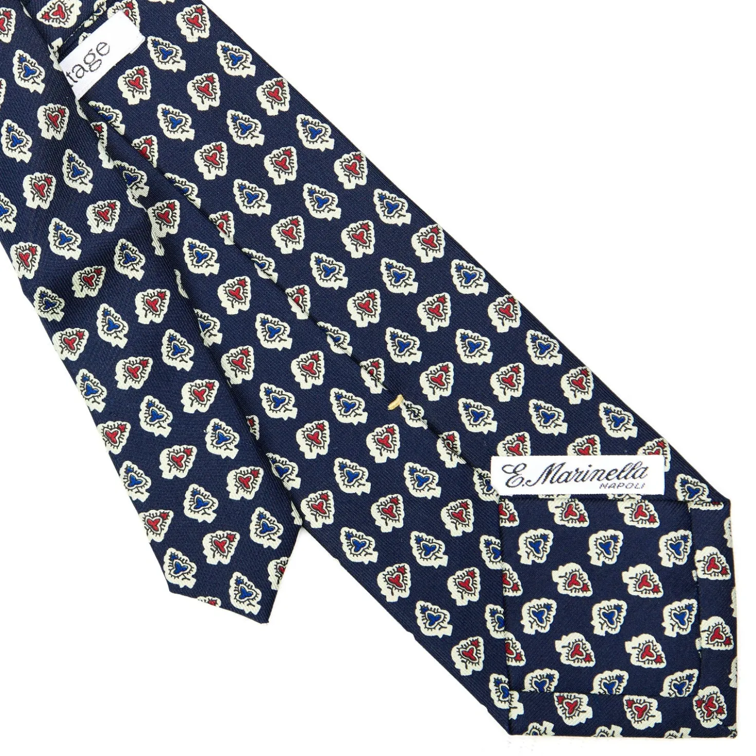 CRAVATTA SARTORIALE EXTRA LONG IN SETA BLU SCURO Collezione heritage