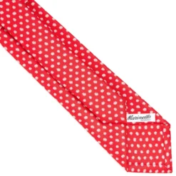 CRAVATTA SARTORIALE EXTRA LONG IN SETA ROSSA Microfantasia fiore