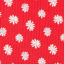 CRAVATTA SARTORIALE EXTRA LONG IN SETA ROSSA Microfantasia fiore