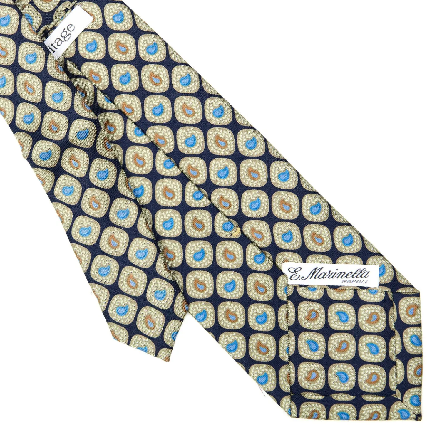 CRAVATTA SARTORIALE EXTRA LONG IN SETA BLU SCURO Collezione heritage