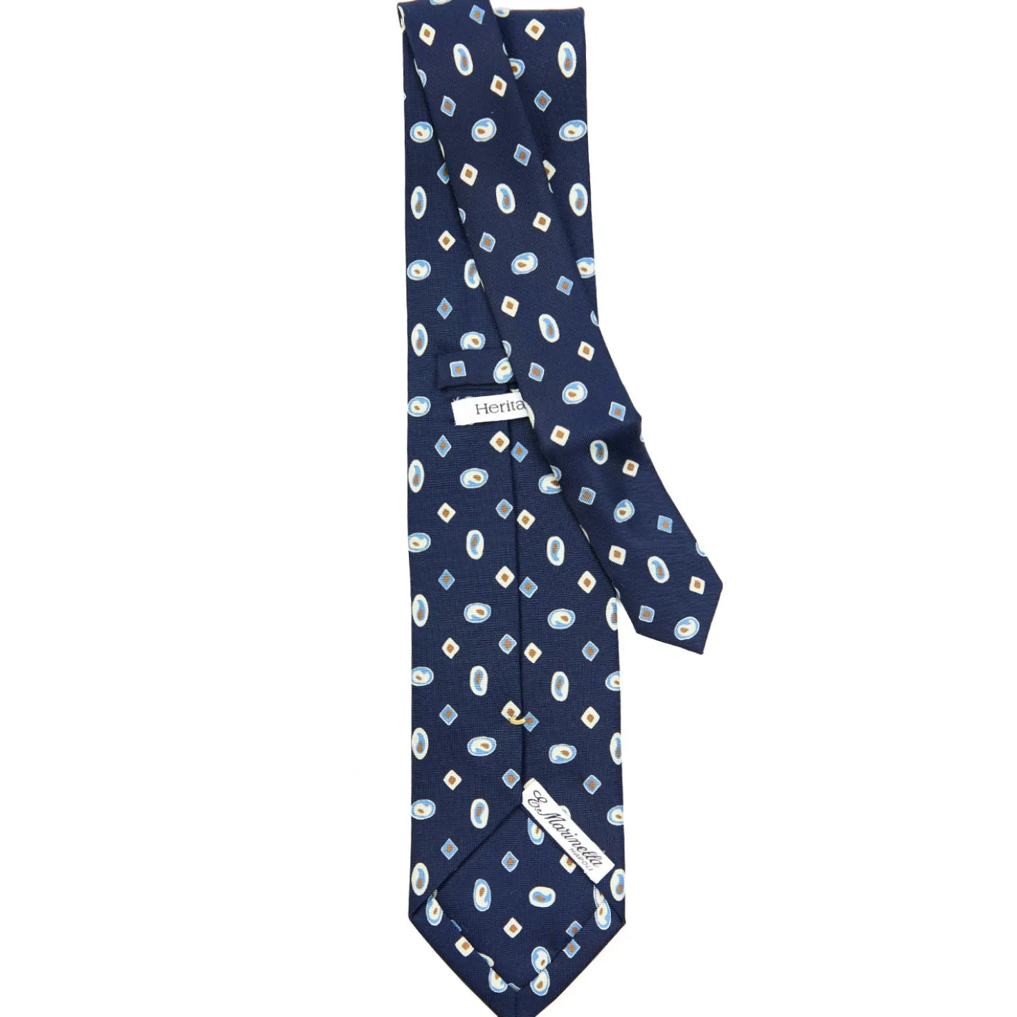 CRAVATTA SARTORIALE EXTRA LONG IN SETA BLU SCURO Collezione heritage
