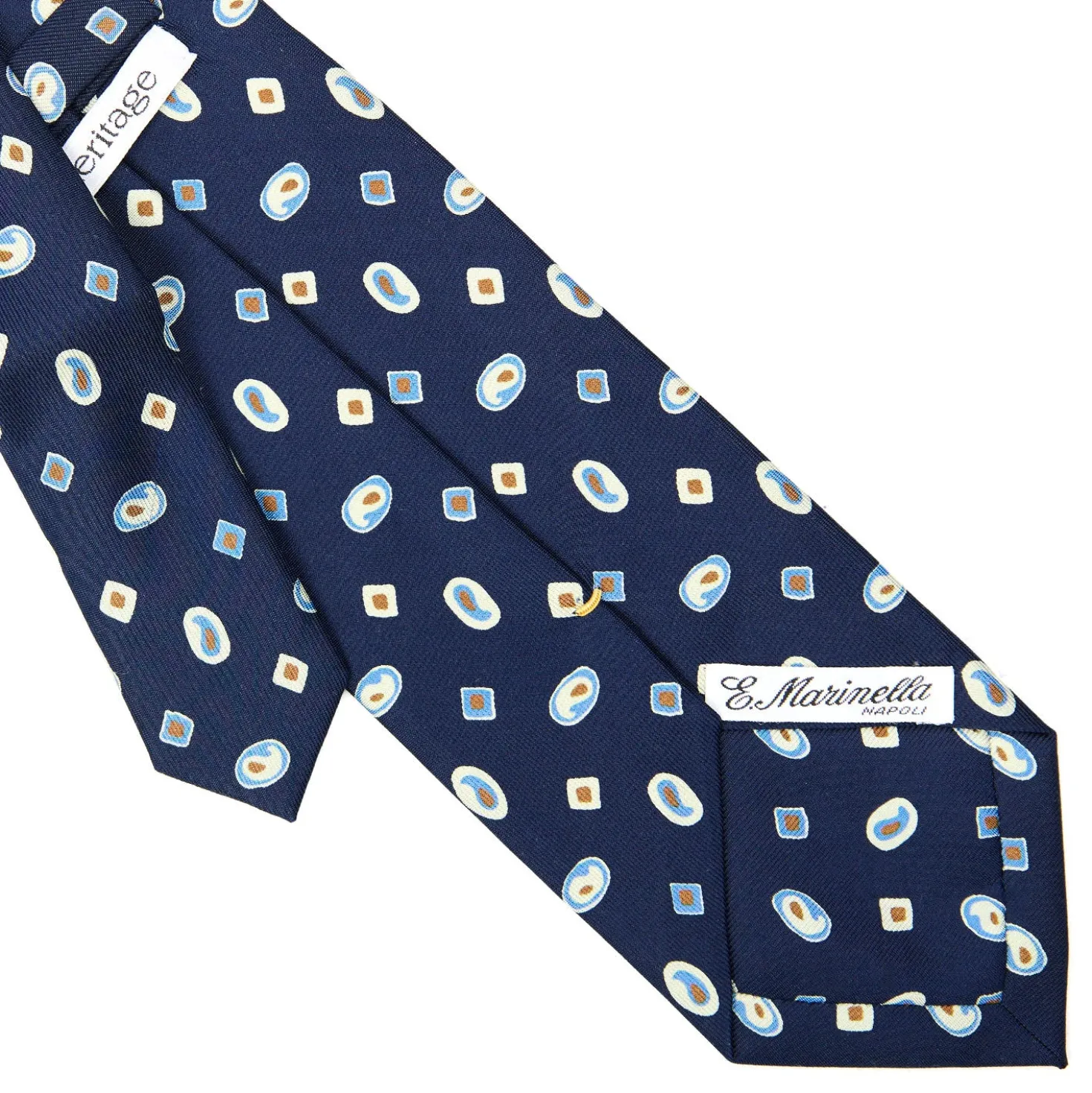 CRAVATTA SARTORIALE EXTRA LONG IN SETA BLU SCURO Collezione heritage