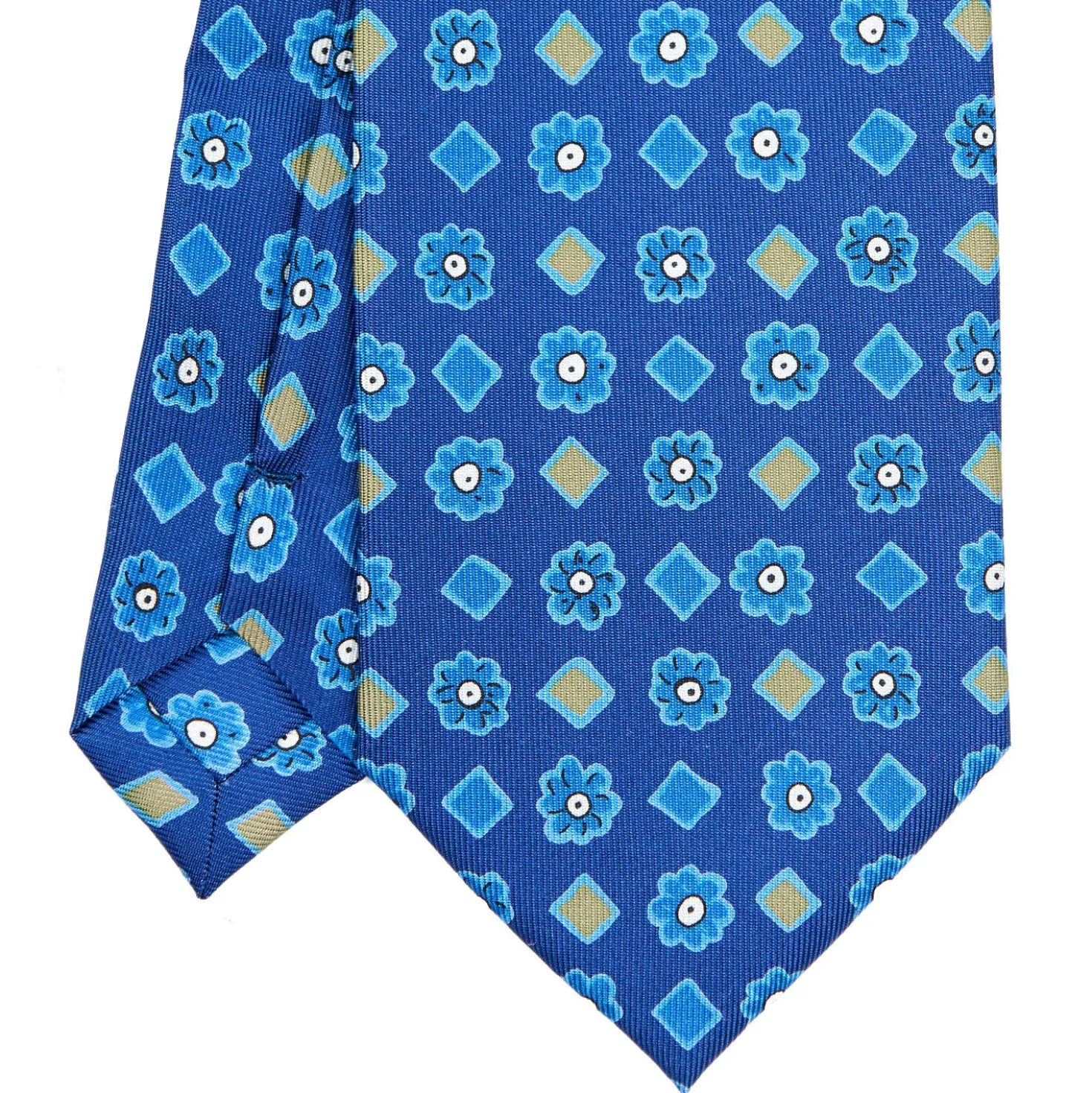 CRAVATTA SARTORIALE EXTRA LONG IN SETA BLU Collezione heritage
