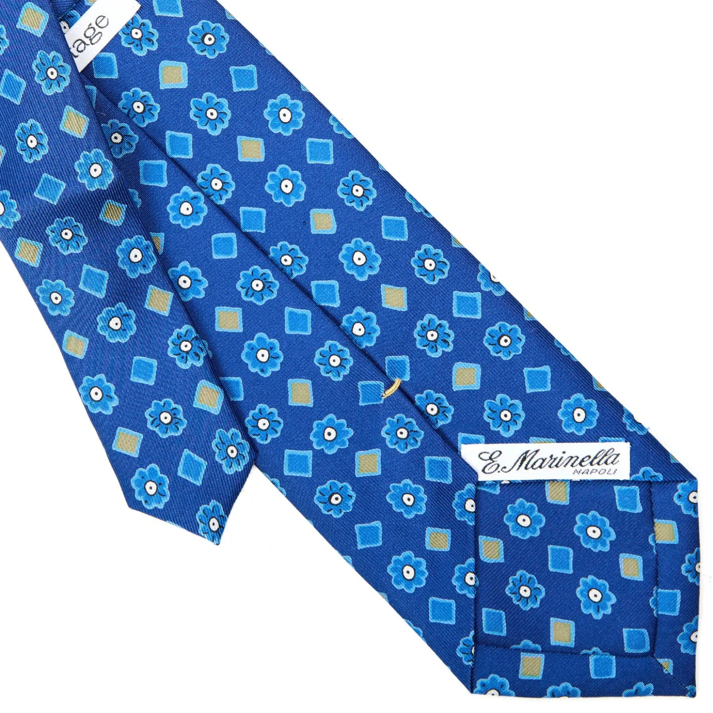 CRAVATTA SARTORIALE EXTRA LONG IN SETA BLU Collezione heritage