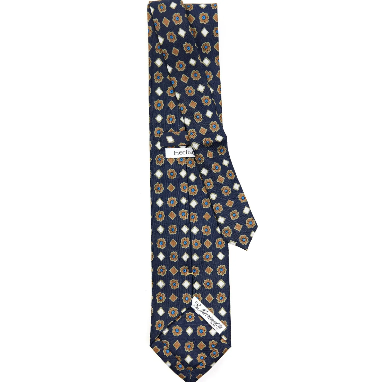 CRAVATTA SARTORIALE EXTRA LONG IN SETA BLU SCURO Collezione heritage