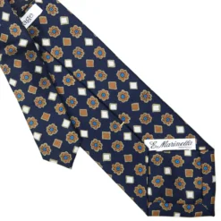 CRAVATTA SARTORIALE EXTRA LONG IN SETA BLU SCURO Collezione heritage