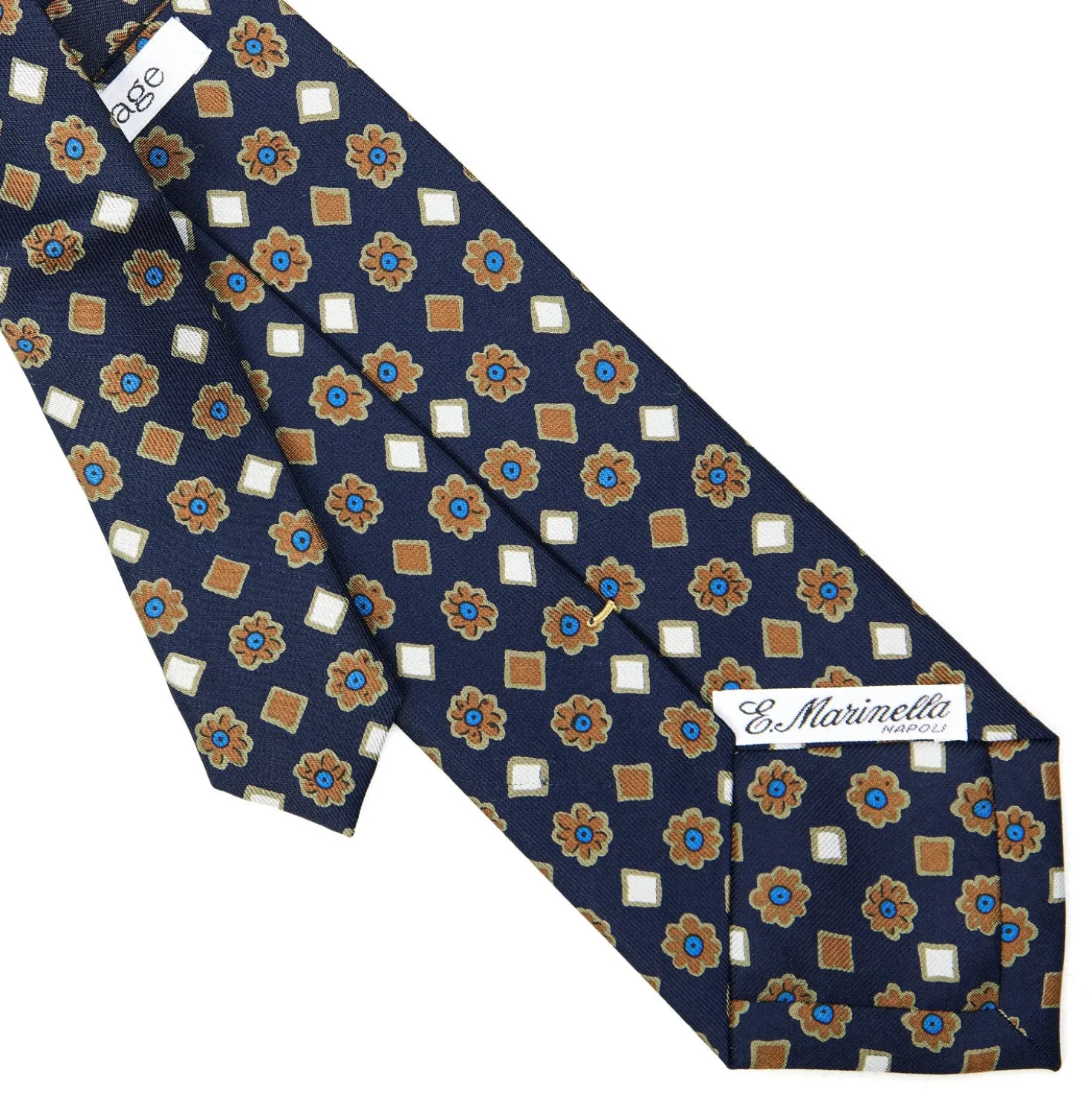 CRAVATTA SARTORIALE EXTRA LONG IN SETA BLU SCURO Collezione heritage