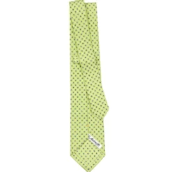CRAVATTA SARTORIALE EXTRA LONG IN SETA VERDE CHIARO Microfantasia fiore