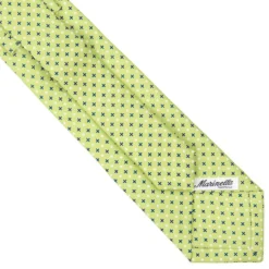 CRAVATTA SARTORIALE EXTRA LONG IN SETA VERDE CHIARO Microfantasia fiore