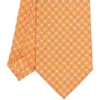 CRAVATTA SARTORIALE EXTRA LONG IN SETA ARANCIONE Microfantasia fiore