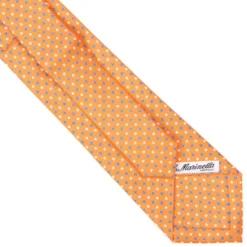CRAVATTA SARTORIALE EXTRA LONG IN SETA ARANCIONE Microfantasia fiore