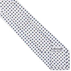 CRAVATTA SARTORIALE EXTRA LONG IN SETA BIANCA Microfantasia fiore