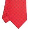 CRAVATTA SARTORIALE EXTRA LONG IN SETA ROSSA Microfantasia fiore
