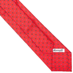 CRAVATTA SARTORIALE EXTRA LONG IN SETA ROSSA Microfantasia fiore