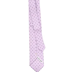 CRAVATTA SARTORIALE EXTRA LONG IN SETA LILLA Microfantasia fiore