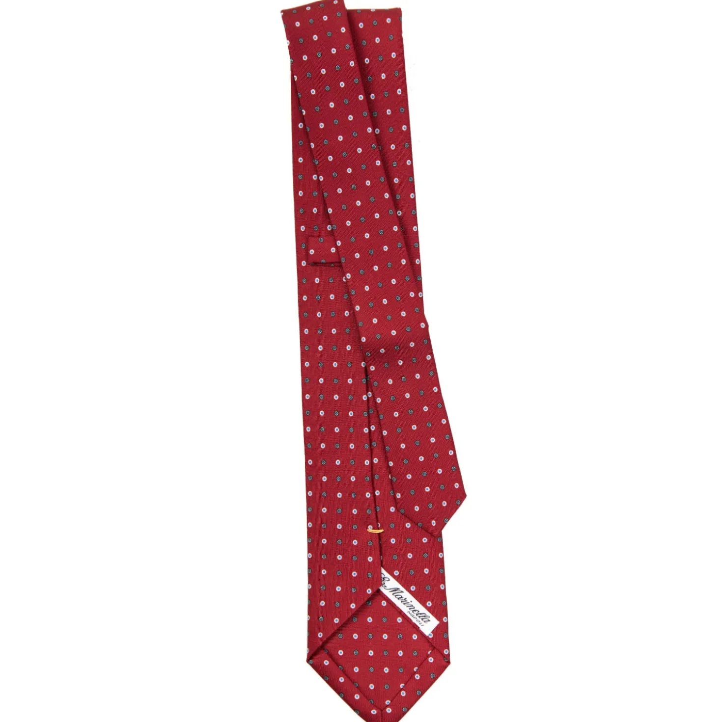 CRAVATTA SARTORIALE EXTRA LONG IN SETA BORDEAUX Microfantasia fiore