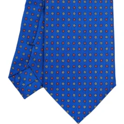 CRAVATTA SARTORIALE EXTRA LONG IN SETA BLUETTE Microfantasia fiore