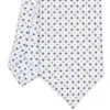 CRAVATTA SARTORIALE EXTRA LONG IN SETA BIANCA Microfantasia fiore
