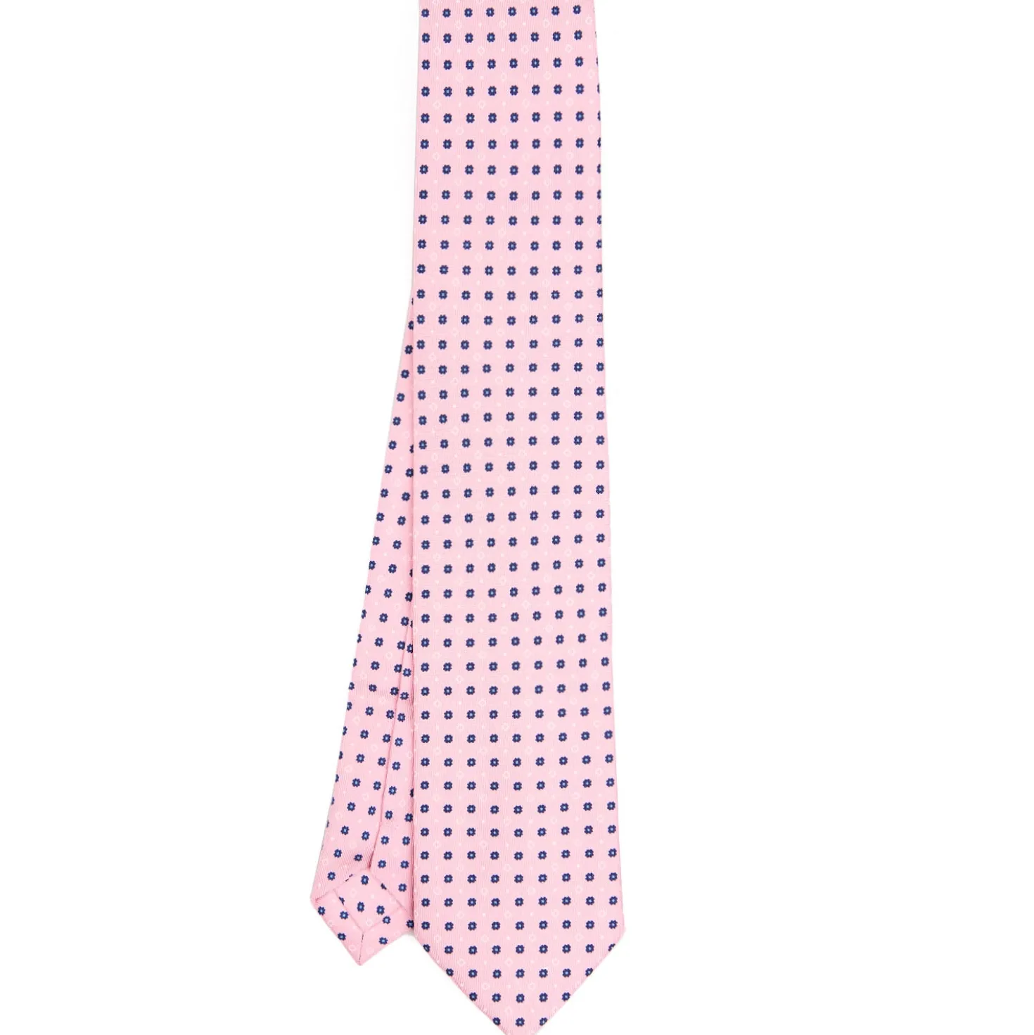 CRAVATTA SARTORIALE EXTRA LONG IN SETA ROSA Microfantasia fiore