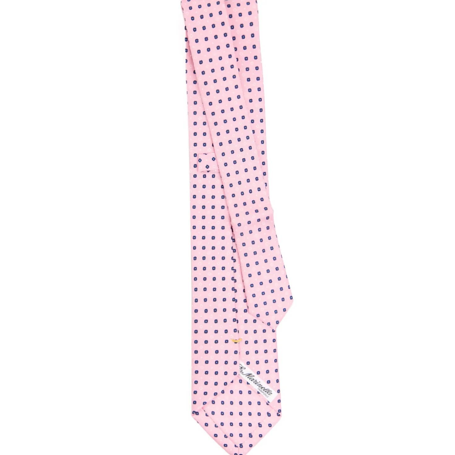 CRAVATTA SARTORIALE EXTRA LONG IN SETA ROSA Microfantasia fiore
