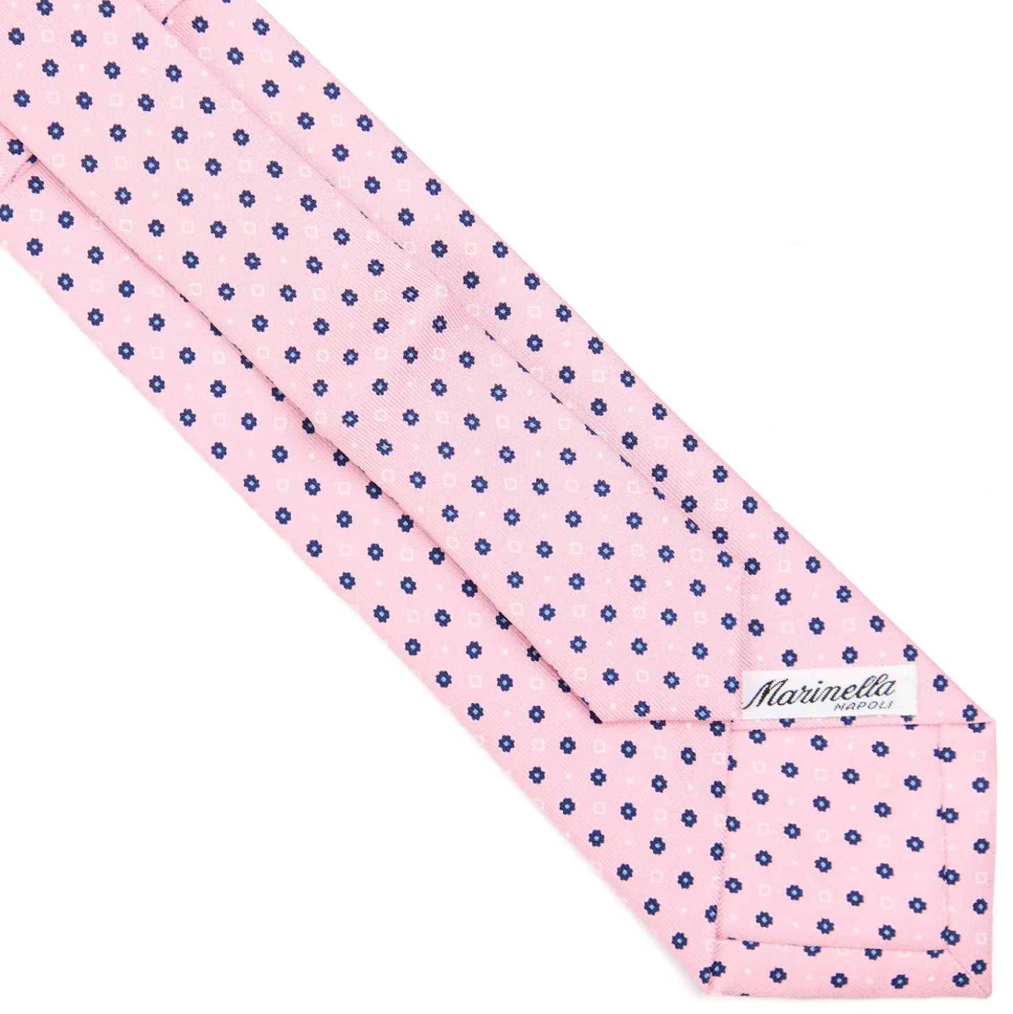 CRAVATTA SARTORIALE EXTRA LONG IN SETA ROSA Microfantasia fiore