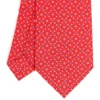 CRAVATTA SARTORIALE EXTRA LONG IN SETA ROSSA Microfantasia fiore
