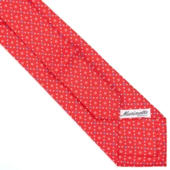 CRAVATTA SARTORIALE EXTRA LONG IN SETA ROSSA Microfantasia fiore