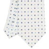 CRAVATTA SARTORIALE EXTRA LONG IN SETA BIANCA Microfantasia fiore